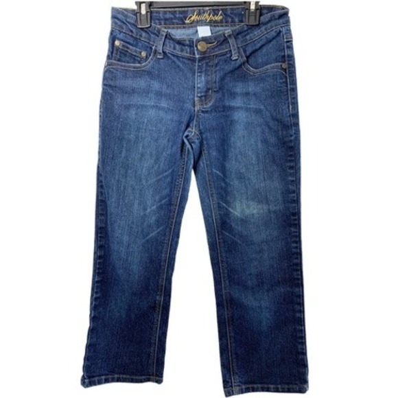 Southpole Denim - Southpole Capri Jeans Juniors Size 5 Medium Wash Denim Embroidered Back‎ Pockets